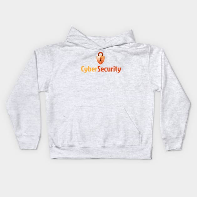 Cyber Security Orange Kids Hoodie by Cyber Club Tees